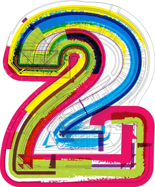 Kunst Skizzierte Schriften Zahlensymbole Vektorillustration Nummer — Stockvektor