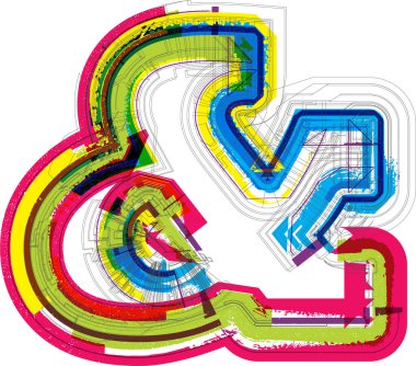 resim çizilmiş Ampersand sembolleri yazı tipleri, vektör illüstrasyonu