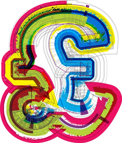 Kunst Geschetst Pond Symbolen Lettertypen Vector Illustratie — Stockvector