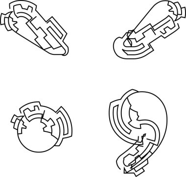 Mimari proje yazı tipi, teknik çizim tarzı alfabe. Geometrik tipografi. Tel çerçeve sembolü, mimari logo ve başlık için taslak vuruşları olan tipografik tasarım. İzole vektör tipi.