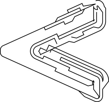 Mimari proje yazı tipi, teknik çizim tarzı alfabe. Geometrik tipografi. Tel çerçeve sembolü, mimari logo ve başlık için taslak vuruşları olan tipografik tasarım. İzole vektör tipi.