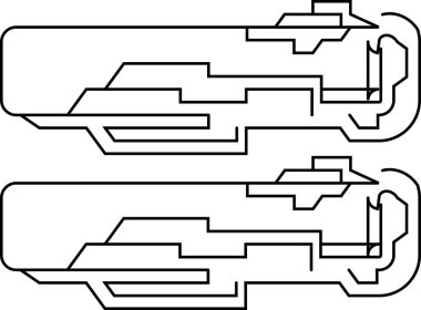 Mimari proje yazı tipi, teknik çizim tarzı alfabe. Geometrik tipografi. Tel çerçeve sembolü, mimari logo ve başlık için taslak vuruşları olan tipografik tasarım. İzole vektör tipi.