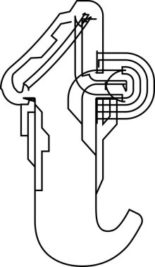 Mimari proje yazı tipi, teknik çizim tarzı alfabe. Geometrik tipografi. Tel çerçeve harfleri, mimari logo ve başlık için taslak darbeleri olan tipografik tasarım. İzole vektör tipi.