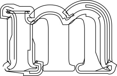 Mimari proje yazı tipi, teknik çizim tarzı alfabe. Geometrik tipografi. Tel çerçeve harfleri, mimari logo ve başlık için taslak darbeleri olan tipografik tasarım. İzole vektör tipi.