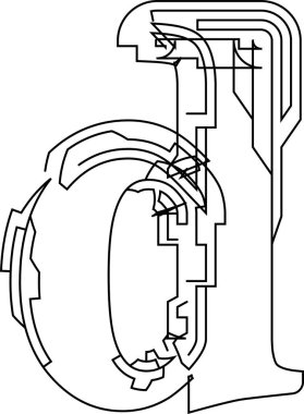 Mimari proje yazı tipi, teknik çizim tarzı alfabe. Geometrik tipografi. Tel çerçeve harfleri, mimari logo ve başlık için taslak darbeleri olan tipografik tasarım. İzole vektör tipi.