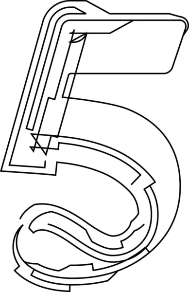 프로젝트 드로잉 알파벳 기하학적 타이포그래피 Wireframe Number Typographic Design Draft — 스톡 벡터