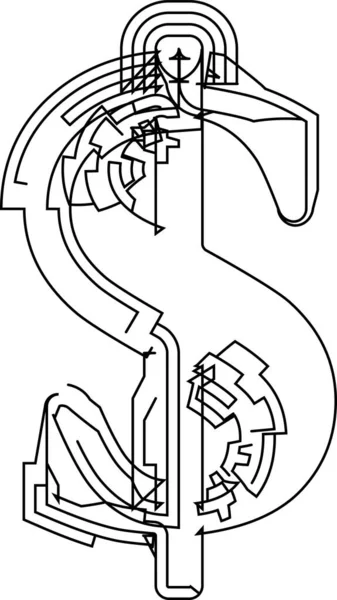 Architektoniczna Czcionka Projektu Alfabet Rysunku Technicznego Geometryczna Typografia Symbol Ramki — Wektor stockowy