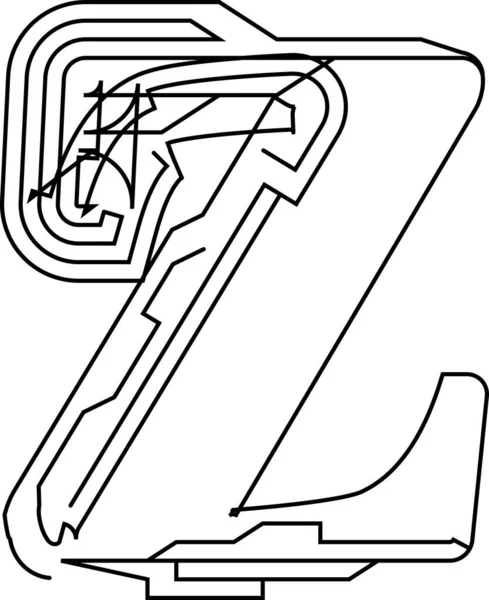 Fonte Projet Architectural Alphabet Style Dessin Technique Typographie Géométrique Lettres — Image vectorielle