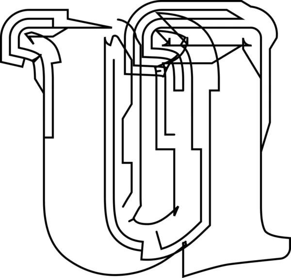 Шрифт Архітектурного Проекту Алфавіт Технічного Малювання Геометрична Типографія Листи Дротяної — стоковий вектор
