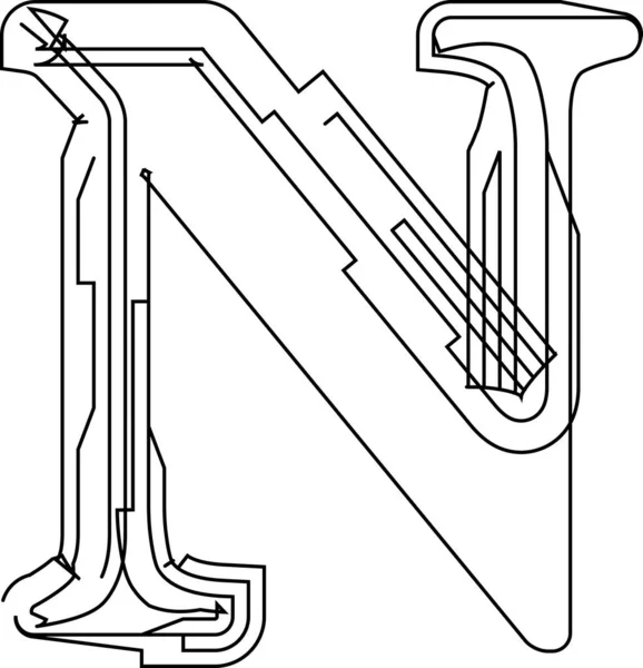 Архитектурный Шрифт Технический Алфавит Рисования Геометрическая Типография Проводные Буквы Типографский — стоковый вектор