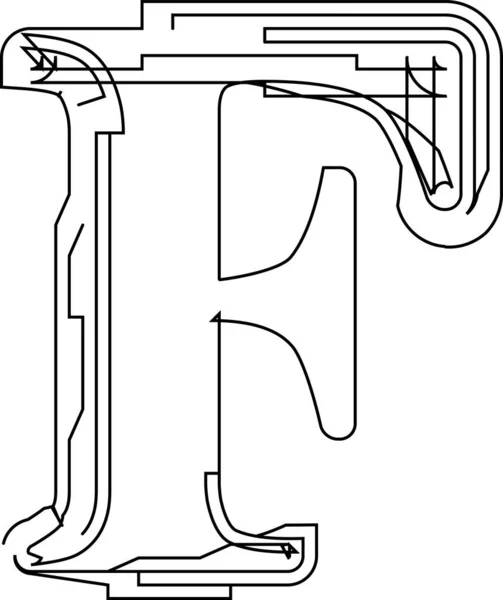 Architectural Project Font Technical Draw Style Alphabet Tipografia Geométrica Letras — Vetor de Stock