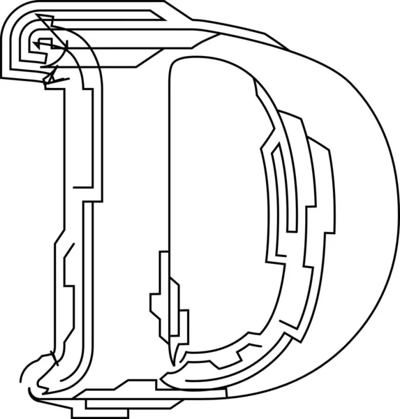 Архитектурный Шрифт Технический Алфавит Рисования Геометрическая Типография Проводные Буквы Типографский — стоковый вектор
