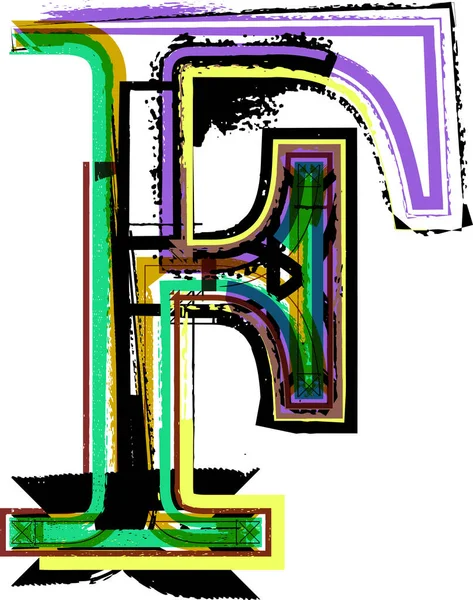 Εικονογραφημένες Γραμματοσειρές Τέχνης Κεφαλαία Σύμβολα Διανυσματική Εικονογράφηση Γράμμα — Διανυσματικό Αρχείο
