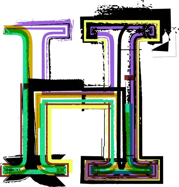 Kunst Geschetste Lettertypen Hoofdletters Symbolen Vector Illustratie Letter — Stockvector
