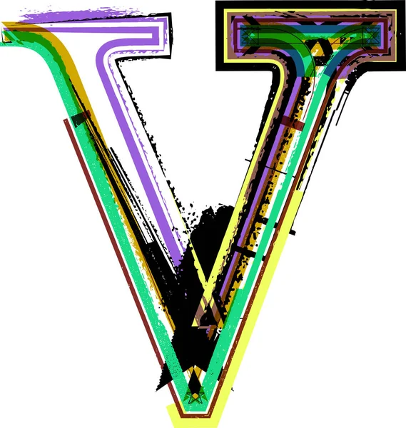 Kreslená Písma Velká Písmena Vektorové Ilustrační Písmeno — Stockový vektor