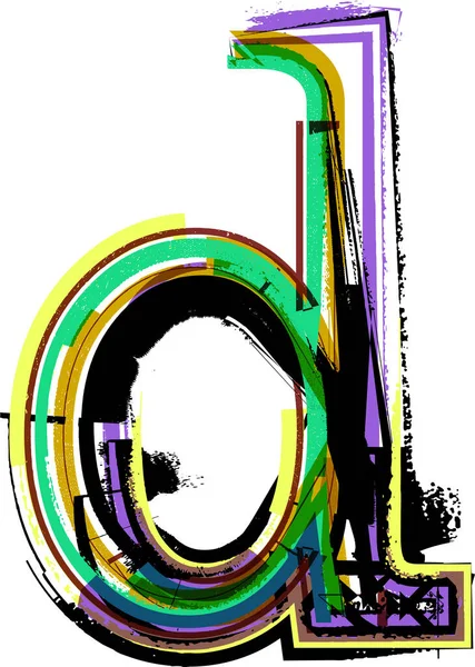 Resim Çizilmiş Yazı Tipleri Küçük Harfler Vektör Illüstrasyon Harfi — Stok Vektör