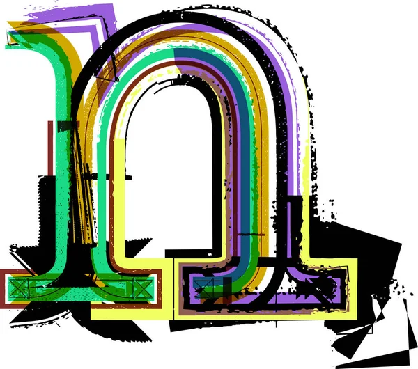 Εικονογραφημένες Γραμματοσειρές Τέχνης Πεζά Σύμβολα Διανυσματικό Εικονιστικό Γράμμα — Διανυσματικό Αρχείο