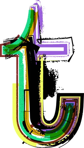 Art Croquis Polices Symboles Minuscules Illustration Vectorielle Lettre — Image vectorielle