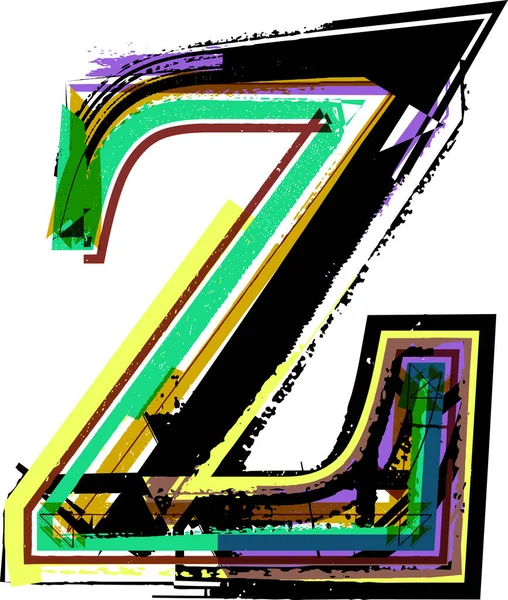 艺术草图字体 小写字母符号 矢量插图字母Z — 图库矢量图片