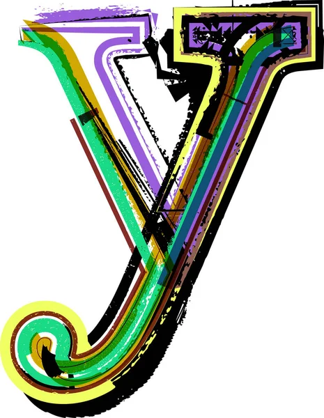 Kreslená Písma Malé Symboly Vektorové Ilustrační Písmeno — Stockový vektor