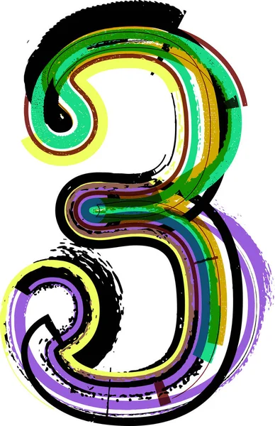Εικονογραφημένες Γραμματοσειρές Τέχνης Σύμβολα Αριθμών Διανυσματική Απεικόνιση Αριθμός — Διανυσματικό Αρχείο