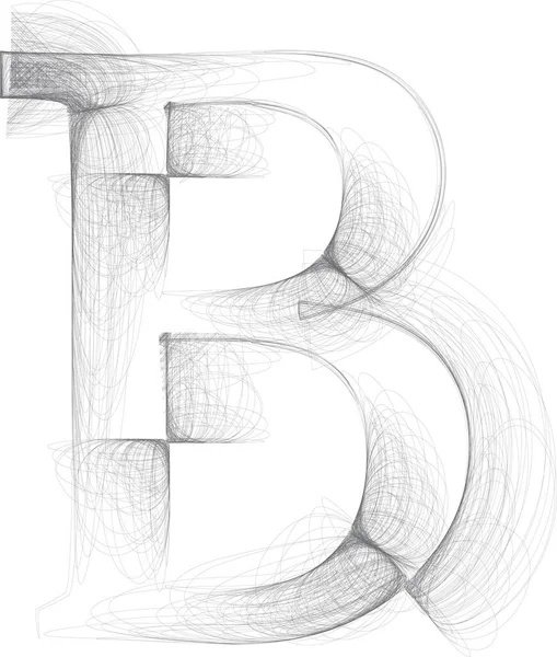 デジタルで描いた下絵だ ベクトル手描き文字B — ストックベクタ
