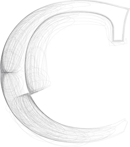 Скетч Нарисованный Цифровым Способом Векторное Рукопожатие Letter — стоковый вектор