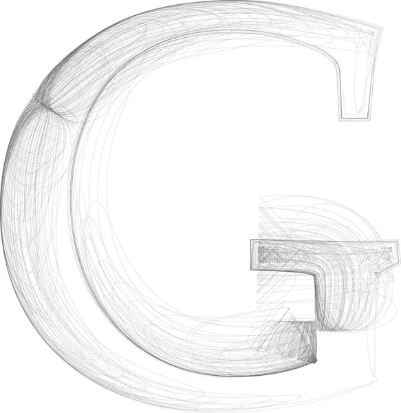 Croquis Numérique Dessiné Doodle Vecteur Dessiné Main Lettre — Image vectorielle