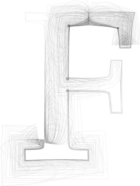Скетч Нарисованный Цифровым Способом Векторное Рукопожатие Letter — стоковый вектор