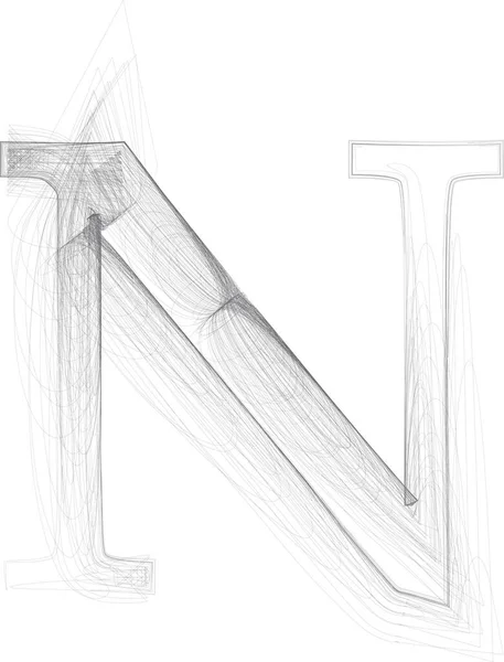 Doodle Digitale Tekening Schets Vector Hand Getrokken Leter — Stockvector