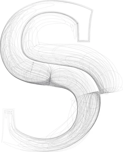 Каракулі Цифровий Ескіз Векторна Рука Намальована Літер — стоковий вектор