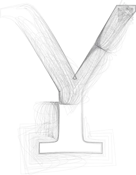 Скетч Нарисованный Цифровым Способом Векторное Письмо Руки — стоковый вектор