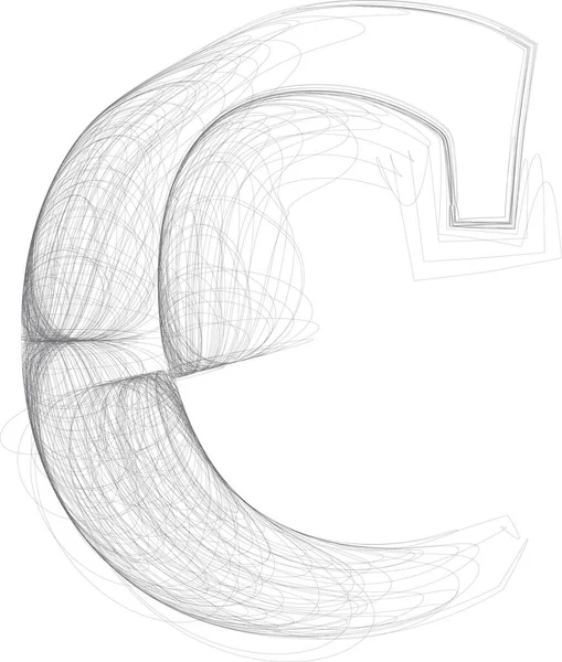 Schizzo Disegnato Digitale Doodle Lettera Disegnata Mano Vettoriale — Vettoriale Stock