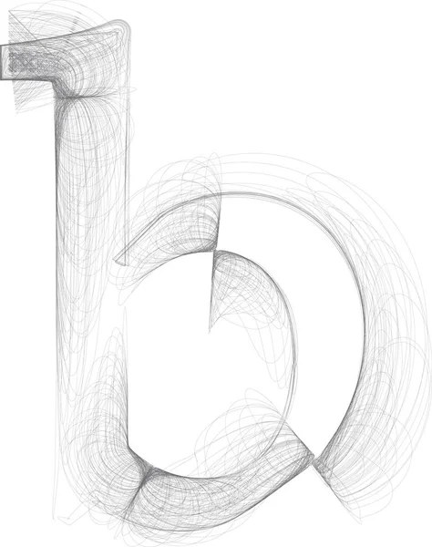 Schizzo Disegnato Digitale Doodle Lettera Disegnata Mano Vettoriale — Vettoriale Stock