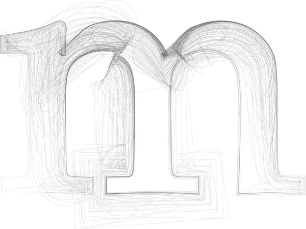 涂鸦数码绘图草图 矢量手绘字母M — 图库矢量图片