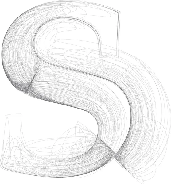 Kreslený Digitální Náčrt Vektorový Ručně Kreslený Dopis — Stockový vektor