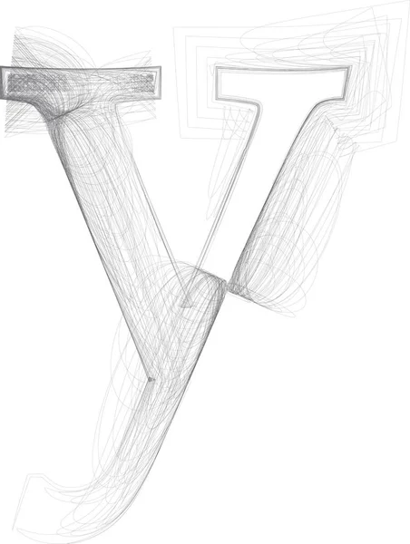 Kreslený Digitální Náčrt Vektorová Ruka Nakreslená Dopis — Stockový vektor