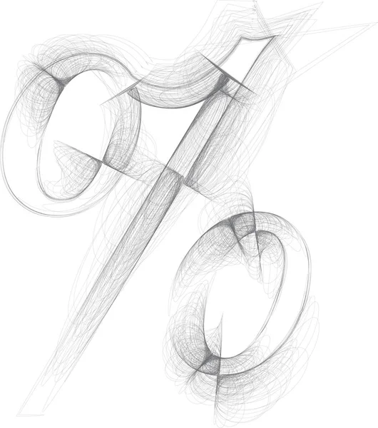 Garabato Dibujo Digital Dibujado Vector Dibujado Mano Por Ciento Símbolo — Archivo Imágenes Vectoriales