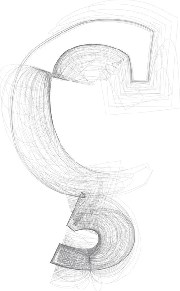 Скетч Нарисованный Цифровым Способом Векторный Символ — стоковый вектор