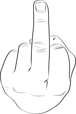 Human Hand Gesturing With Middle Finger, Sketch of Hand show fuck off with the middle finger sketch illustration