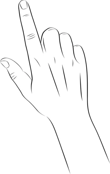 Esboço Mão Apontando Gesto Dedo Dedo Indicador Ilustração Dedo Indicador — Vetor de Stock