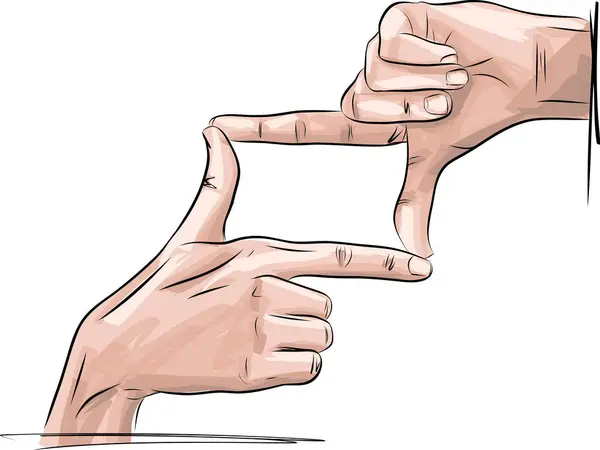Χειροποίητο Σκίτσο Ρεαλιστικών Γυναικείων Χεριών Καρέ Χέρια Γραμμική Χειρονομία Σχέδιο — Διανυσματικό Αρχείο