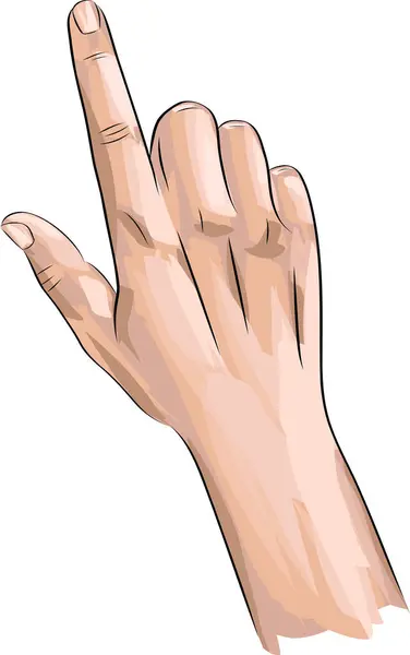 Skizze Der Zeigefinger Geste Zeigefinger Zeigefinger Illustration — Stockvektor