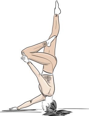 Yoga pozisyonunda kadın egzersizi. Seksi vücut, meditasyon, egzersiz, esneme, asana