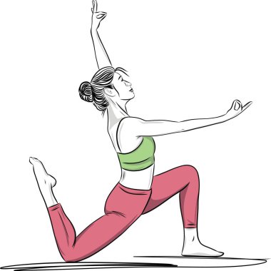 Yoga pozisyonunda kadın egzersizi. Seksi vücut, meditasyon, egzersiz, esneme, asana