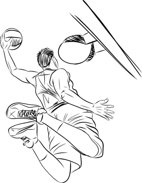 Basketbolcunun top ile hareket halindeki çizimi