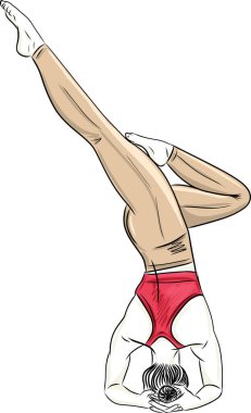 Yoga pozisyonunda kadın egzersizi. Seksi vücut, meditasyon, egzersiz, esneme, asana