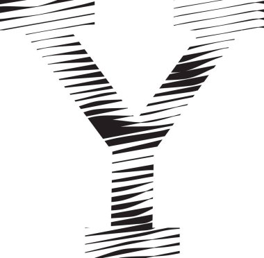 Y çizgili harf hareket çizgisi logosu çizimi