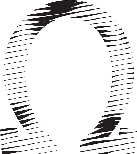 Omega Symbool Met Streep Motion Line Logo Illustratie — Stockvector
