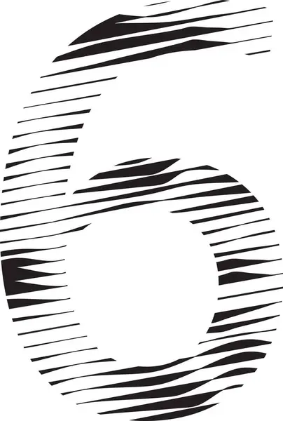 Number Stripe Motion Line Logo Illustration — Stock Vector